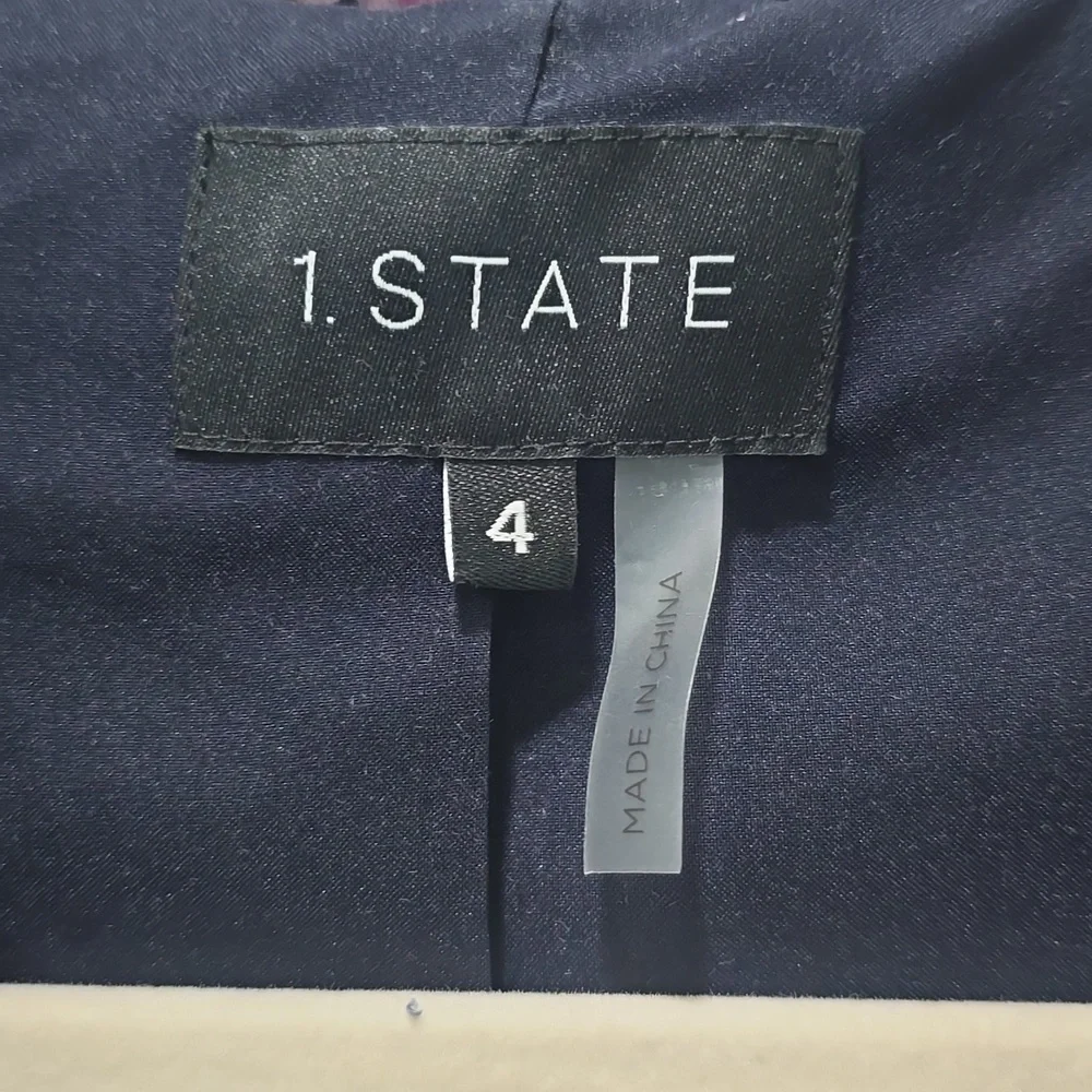 1. State Navy and Pink Floral Velvet Blazer - Picture 4 of 5
